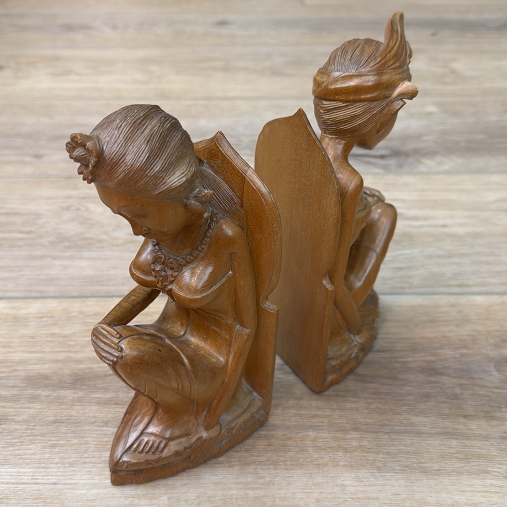 Vintage Hand Carved Balinese Bookends - Picture 8 of 14